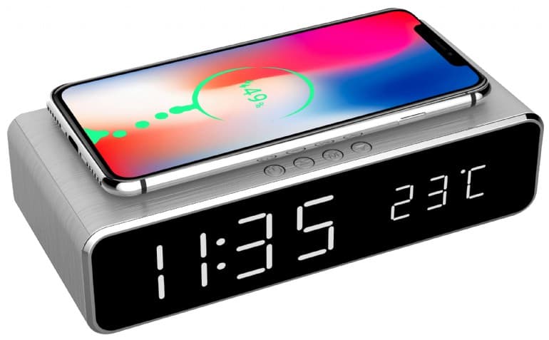 ساعت رومیزی با شارژر بی سیم Wireless Charging Digital Alarm Clock — تصویر ۲
