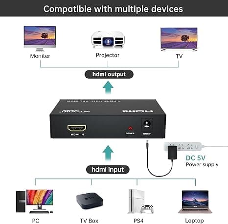 اسپلیتر 1 به 4 پورت HDMI برند MT-VIKI مدل SP104M — تصویر ۵