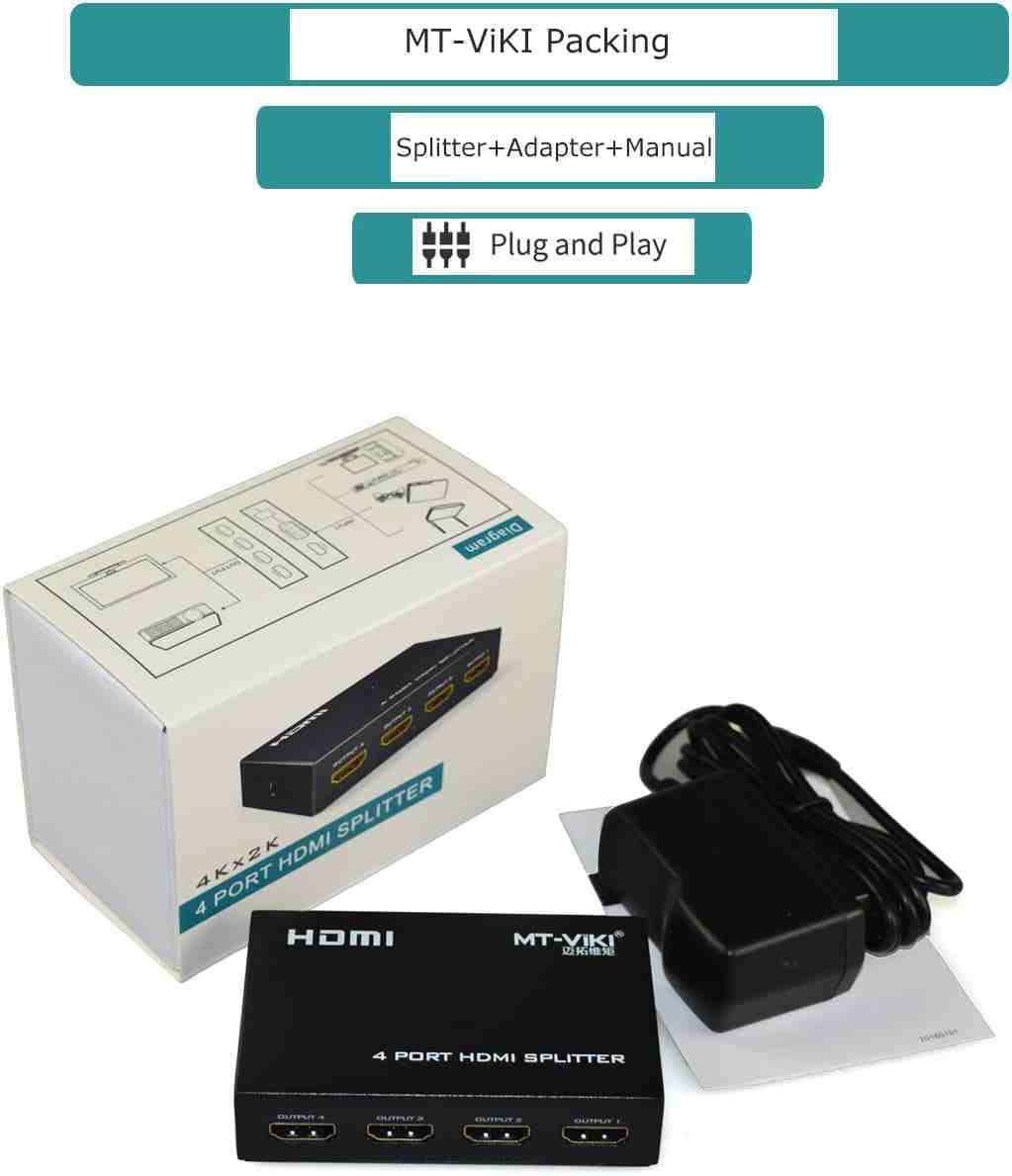 اسپلیتر 1 به 4 پورت HDMI برند MT-VIKI مدل SP104M — تصویر ۲