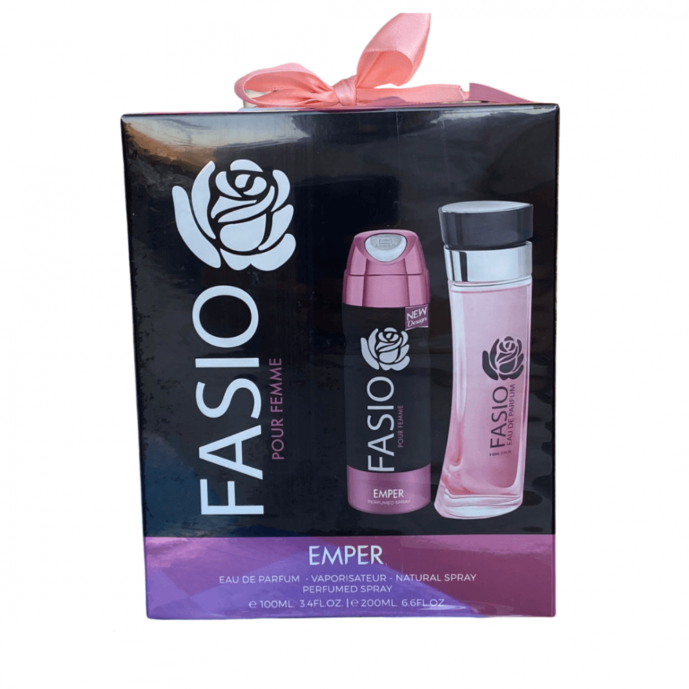 ست عطر و اسپری زنانه امپر فاسیو پور فیم ادوپرفیوم Emper Fasio Gift Set For Women