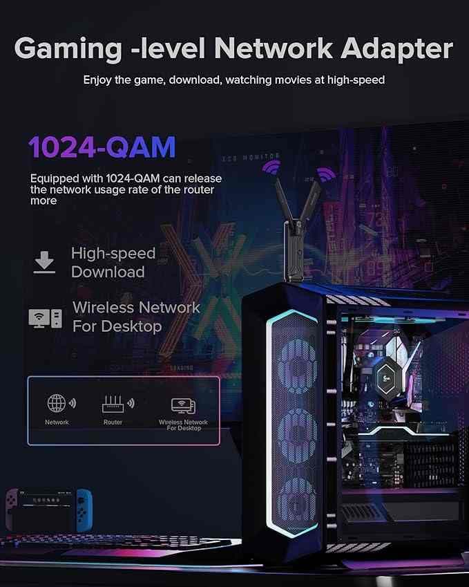 دانگل WIFI6 دانگل 1800مگابایت AX1800 — تصویر ۴