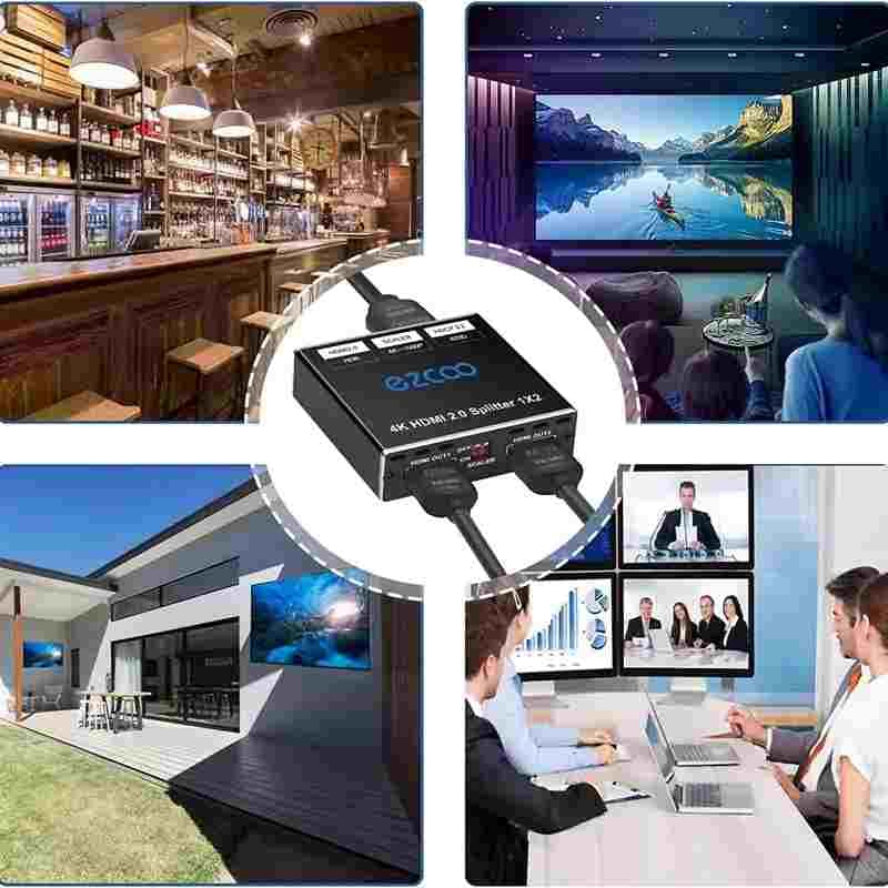 اسپلیتر 1به2 HDMI 4K ورژن 2.0 برند ezcoo — تصویر ۲