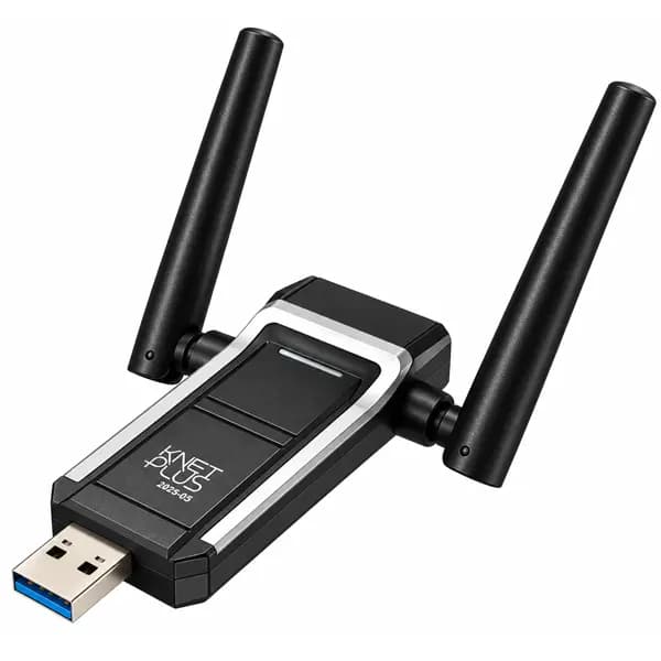 کارت شبکه بی‌سیم USB 3.0 کی‌نت پلاس مدل KP-DUW18002DB Wi-Fi 6 AX1800