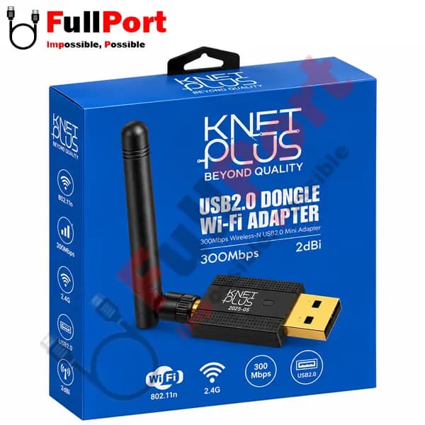 کارت شبکه بی‌سیم USB کی‌نت پلاس مدل KP-DUW3002DB با سرعت 300Mbps — تصویر ۲