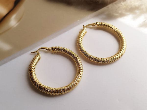 گوشواره حلقه ای جدید استیل شیک — تصویر ۲