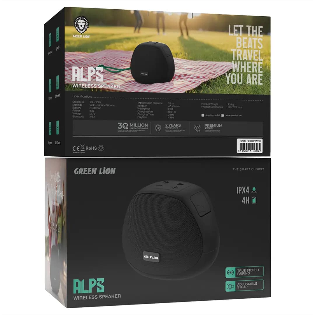 اسپیکر بلوتوث گرین لاین Green Lion Alps GNALSPKR5WBK — تصویر ۲