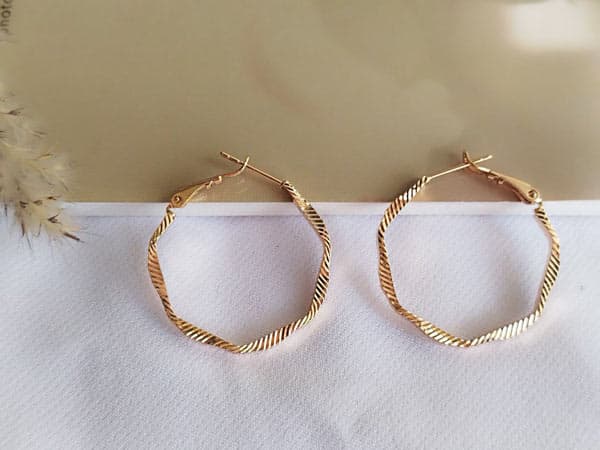 گوشواره دخترانه حلقه ای بزرگ ژوپینگ
