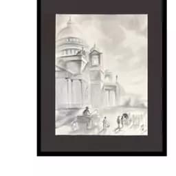 تابلو نقاشی آبرنگ نقش رنگ مدل خیابان S125 اندازه 25x35x2 — تصویر ۲