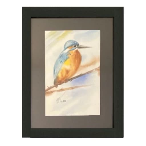 تابلو نقاشی آبرنگ نقش رنگ مدل پرنده S102 اندازه 20x30x2