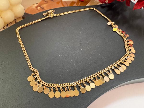 گردنبند کارتیر زنانه آویز سکه ای ژوپینگ — تصویر ۳