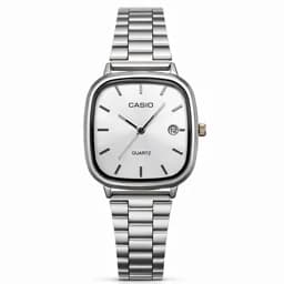 ساعت مچی مردانه کاسیو اولدمانی CASIO موتور ژاپن تمام نقره ای — تصویر ۲