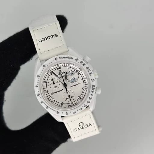 ساعت مچی عقربه ای امگا سواچ سه موتور فعال مدل MISSION TO THE MOONPHASE کیفیت مستر