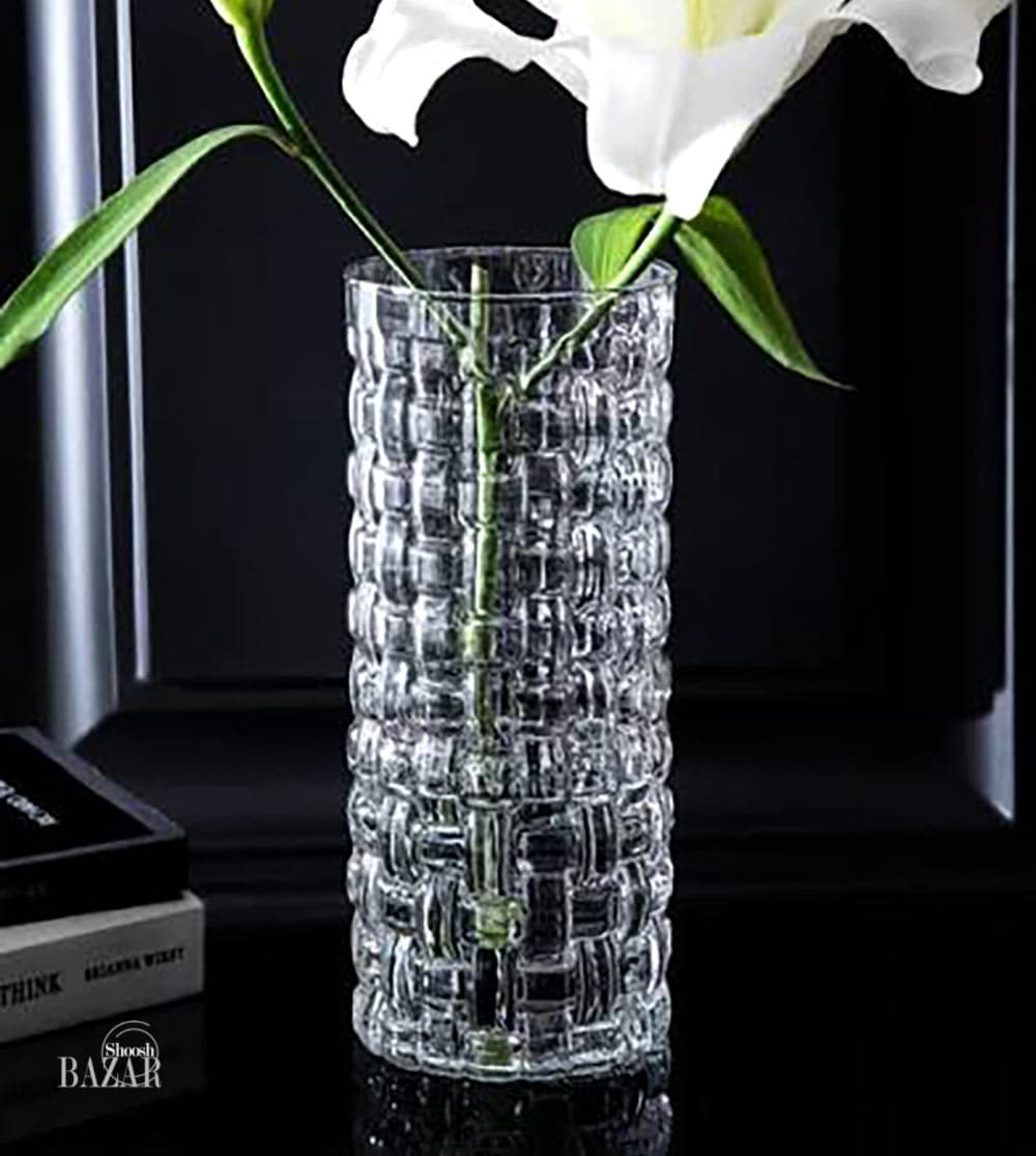 گلدان شیشه ای حصیری دنیز کد 5580 — تصویر ۲