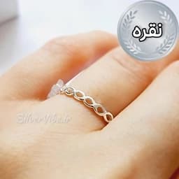 انگشتر نقره 925 زنانه مدل زنجیری ظریف انگشتر مینیمال نقره اصل ضد حساسیت — تصویر ۲