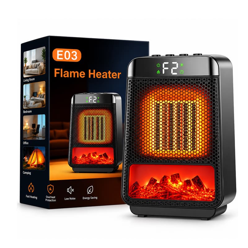 بخاری و هیتر برقی Flame Heater مدل E03 — تصویر ۳