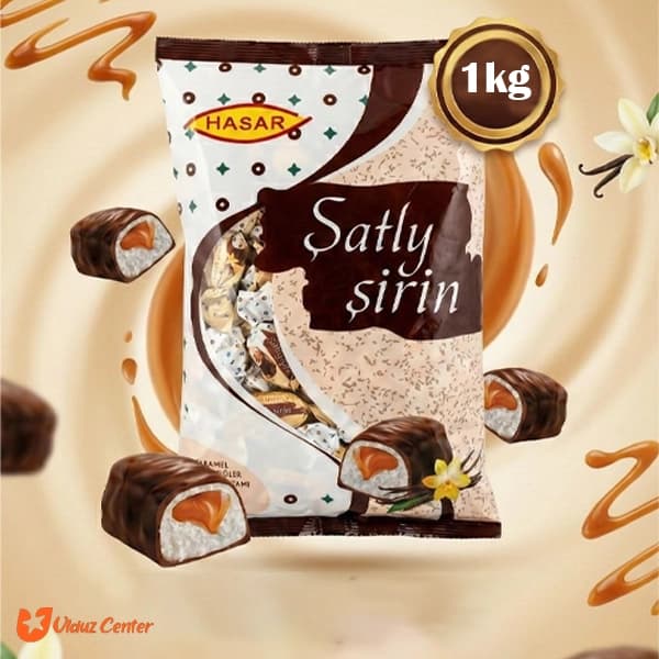 شکلات پذیرایی مغز دار Hasar با طعم کارامل وانیلی وزن 1 کیلو