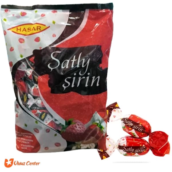 شکلات پذیرایی مغز دار Hasar با طعم خامه و توت فرنگی وزن 1 کیلو