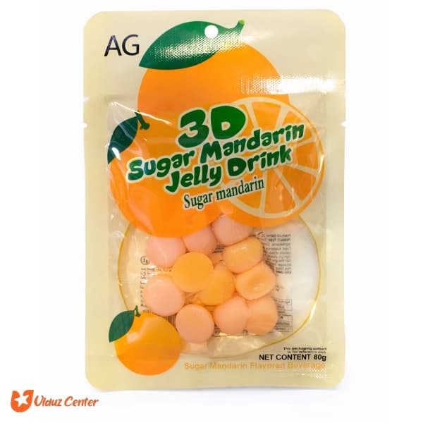 پاستیل آبمیوه ای 3 بعدی AG با طعم پرتقال 80 گرمی