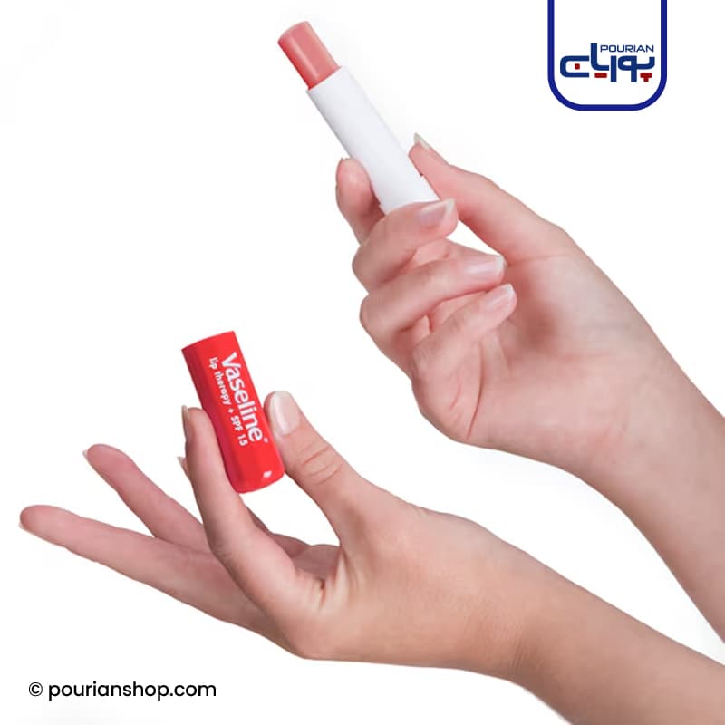 بالم لب استیکی وازلین مدل Rosy Lips — تصویر ۳