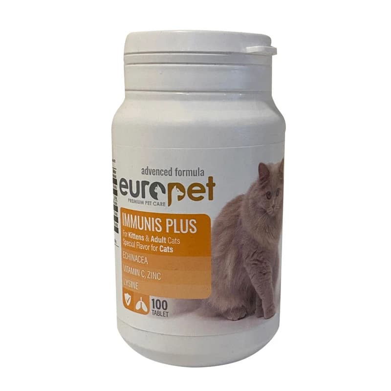 قرص تقویت کننده سیستم ایمنی گربه 100 عددی یوروپت (europet) — تصویر ۲