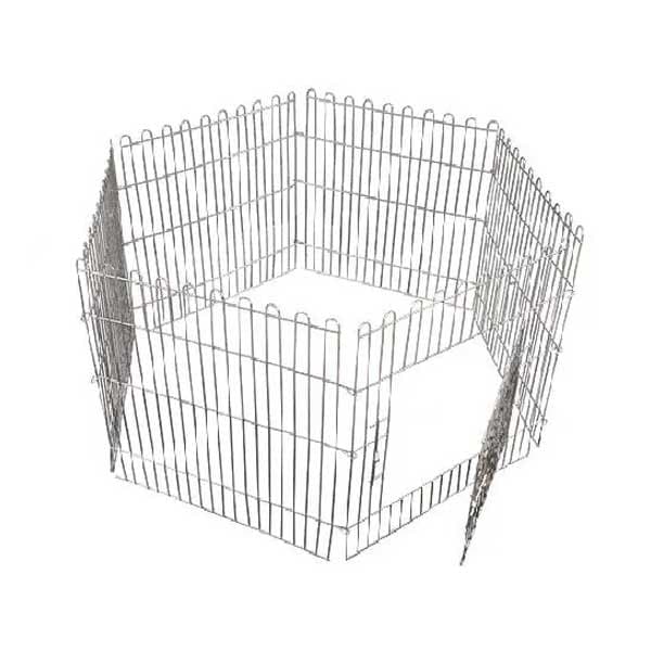 پارک استیل سگ و گربه مدل 6 ضلعی ارتفاع 60 سانتی متری پت ناب (petnab)