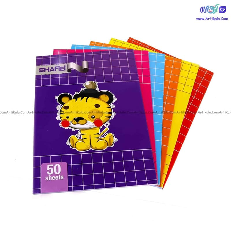 دفتر شطرنجی 50 برگ خانه درشت شفیعی ته چسب کد 135