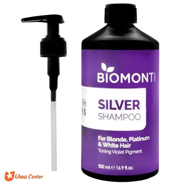شامپو ضد زردی موی Biomonti مدل Silver وزن 500 میل