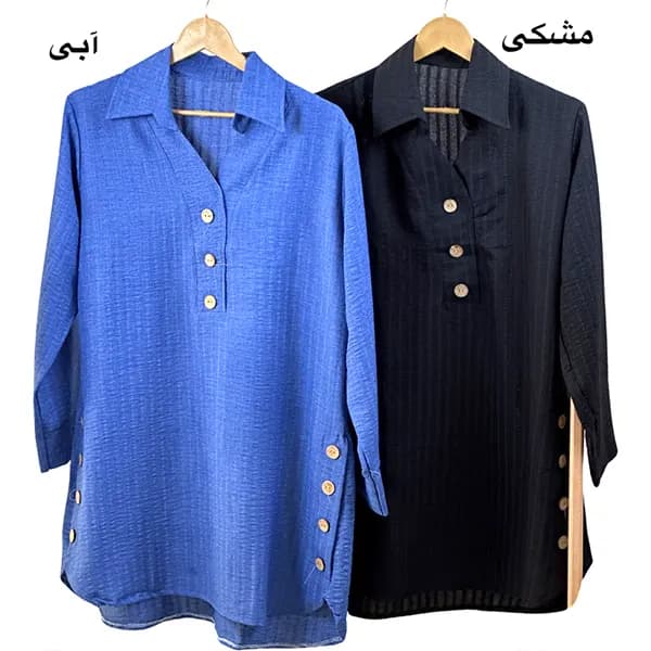 شومیز یقه شکاری جلو بسته — تصویر ۴