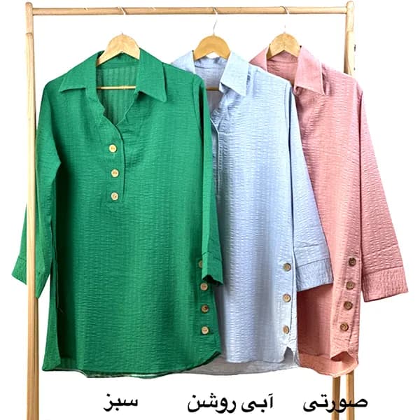 شومیز یقه شکاری جلو بسته — تصویر ۳