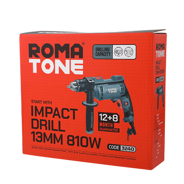 دریل 13 چکشی 810 وات مدل 3240 ROMA TONE — تصویر ۵