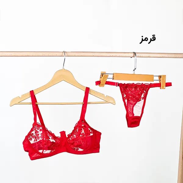 ست شورت و سوتین فنردار تورثابت جناق بلند 75/90 — تصویر ۵