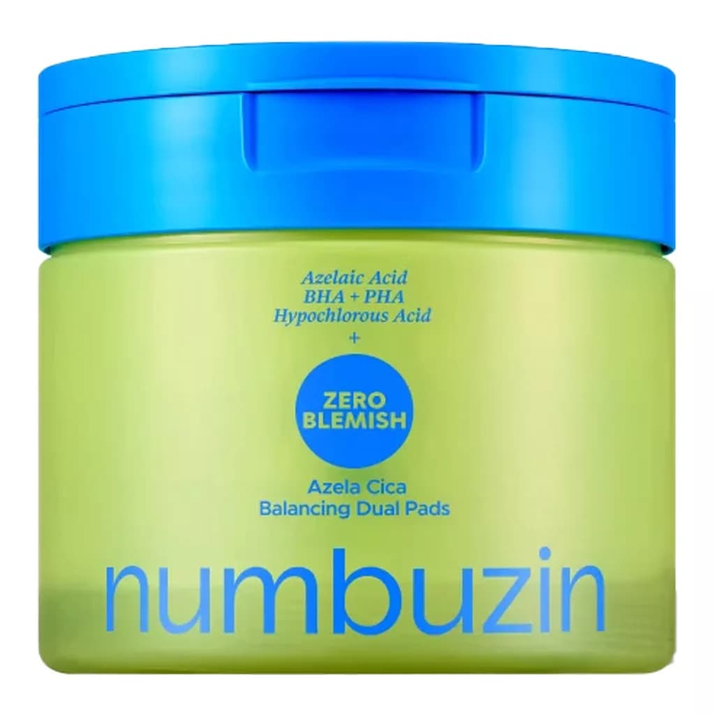 پد تونر ضد جوش آزلائیک اسید و سیکا زیرو بلمیش نامبوزین numbuzin Zero Blemish Azela Cica Balancing Dual Pads — تصویر ۸