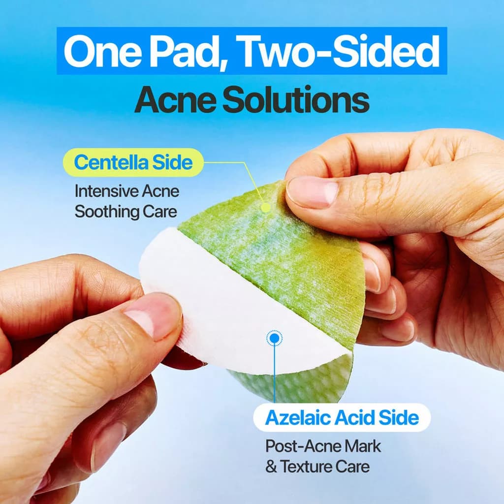 پد تونر ضد جوش آزلائیک اسید و سیکا زیرو بلمیش نامبوزین numbuzin Zero Blemish Azela Cica Balancing Dual Pads — تصویر ۱۰