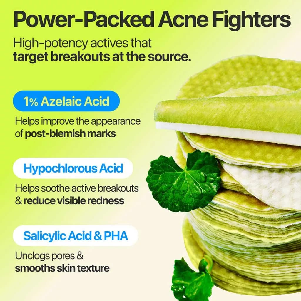 پد تونر ضد جوش آزلائیک اسید و سیکا زیرو بلمیش نامبوزین numbuzin Zero Blemish Azela Cica Balancing Dual Pads — تصویر ۱۲