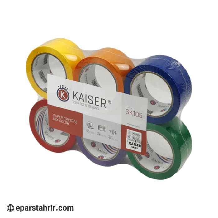 چسب پهن کایزر SK105 رنگی (بسته 6 عددی)