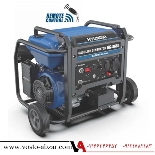 موتور برق بنزینی دو چرخ 8 کیلووات اینورتر دار هیوندای مدل HG-8686 PRO