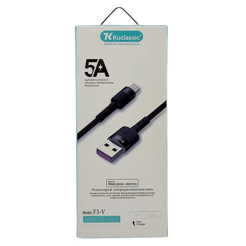 کابل شارژ میکرو کوکلاسیک مدل F3-V به طول ۱ متر