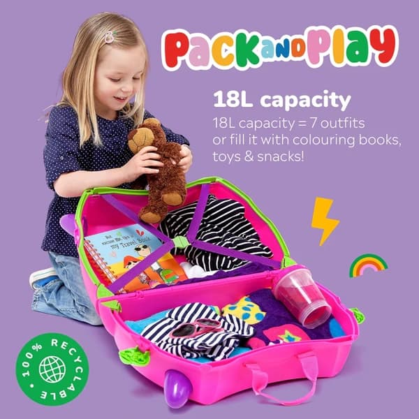چمدان کودک طرح تریکسی صورتی ترانکی Trunki — تصویر ۵