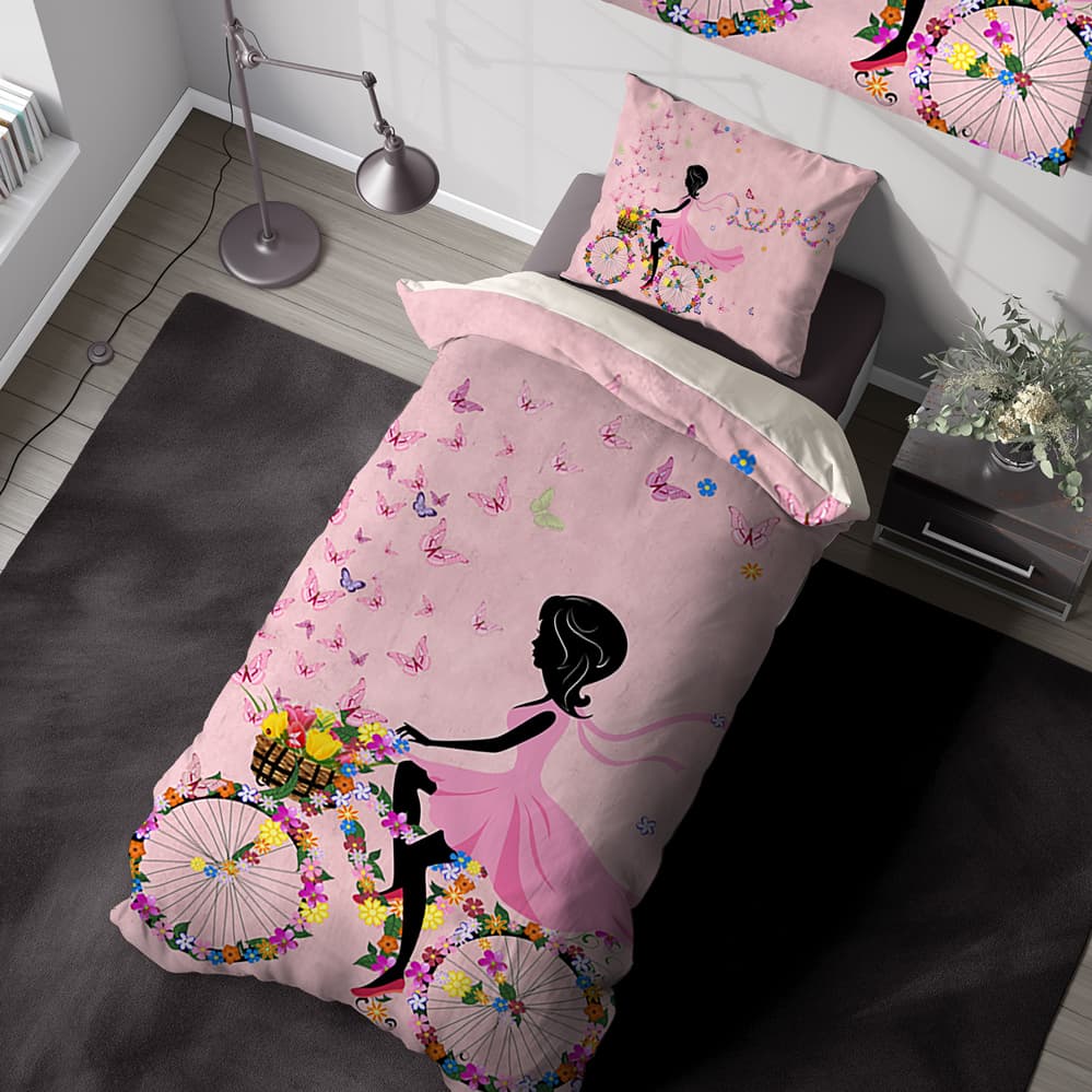 ست روتختی دخترانه طرح دوچرخه سوار BAs-5231