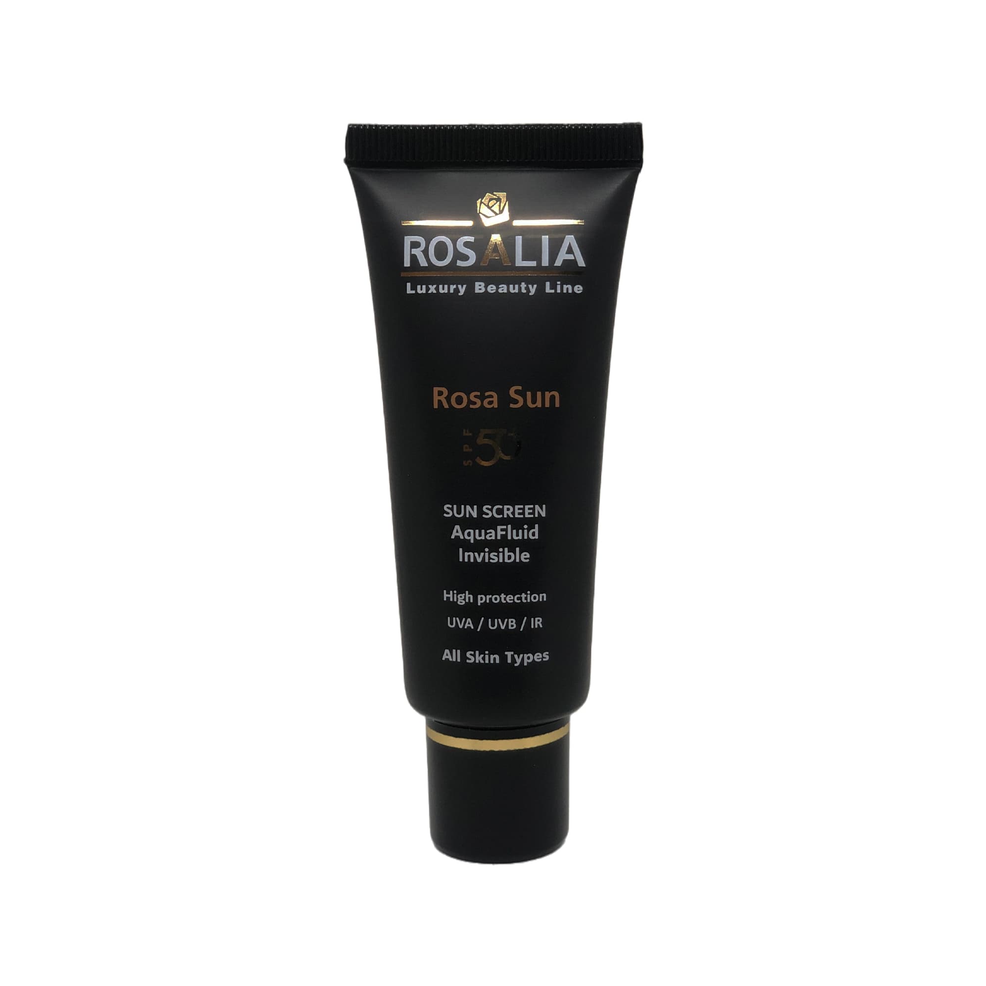 کرم ضد آفتاب SPF50 بی رنگ رزالیا مدل رزاسان مناسب انواع پوست حجم 40 میلی لیتر