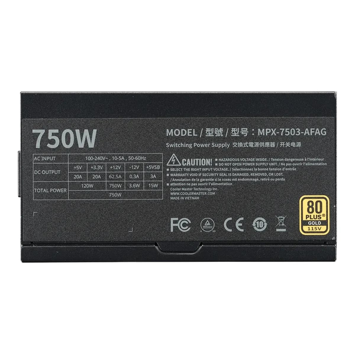 منبع تغذیه کولر مستر مدل Cooler Master MWE Gold 750 V3 — تصویر ۵