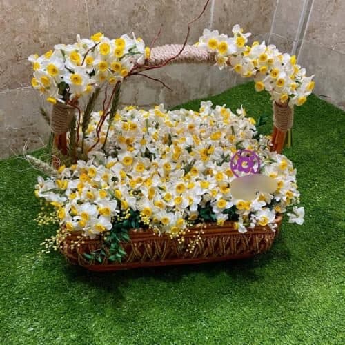 سبد گل نرگس برای جشن تولد پسرانه 115