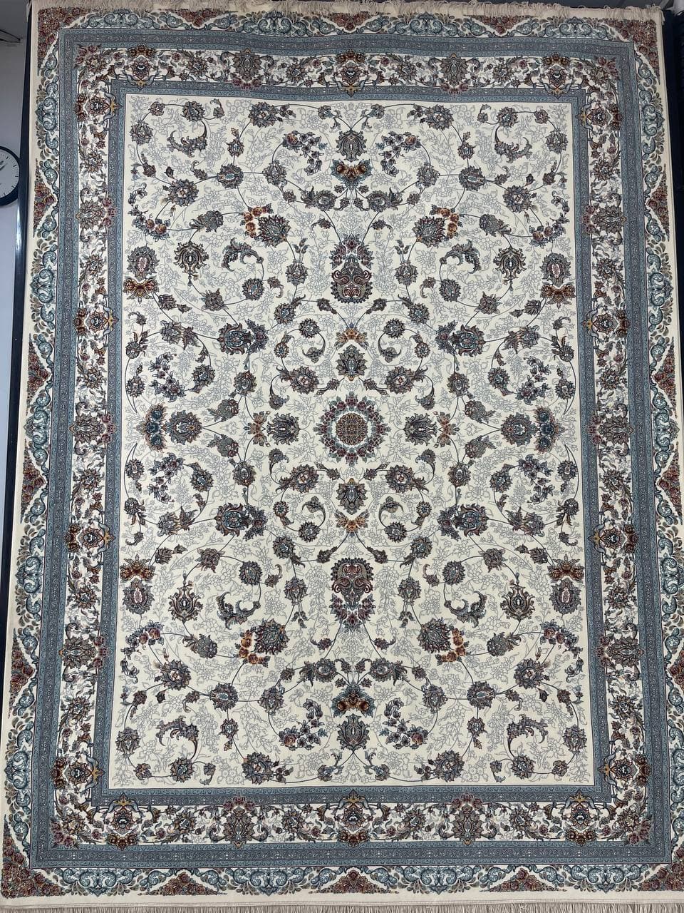 فرش مشهد 700 شانه تراکم 2550 طرح 722130D کرم تمام آکریلیک — تصویر ۲