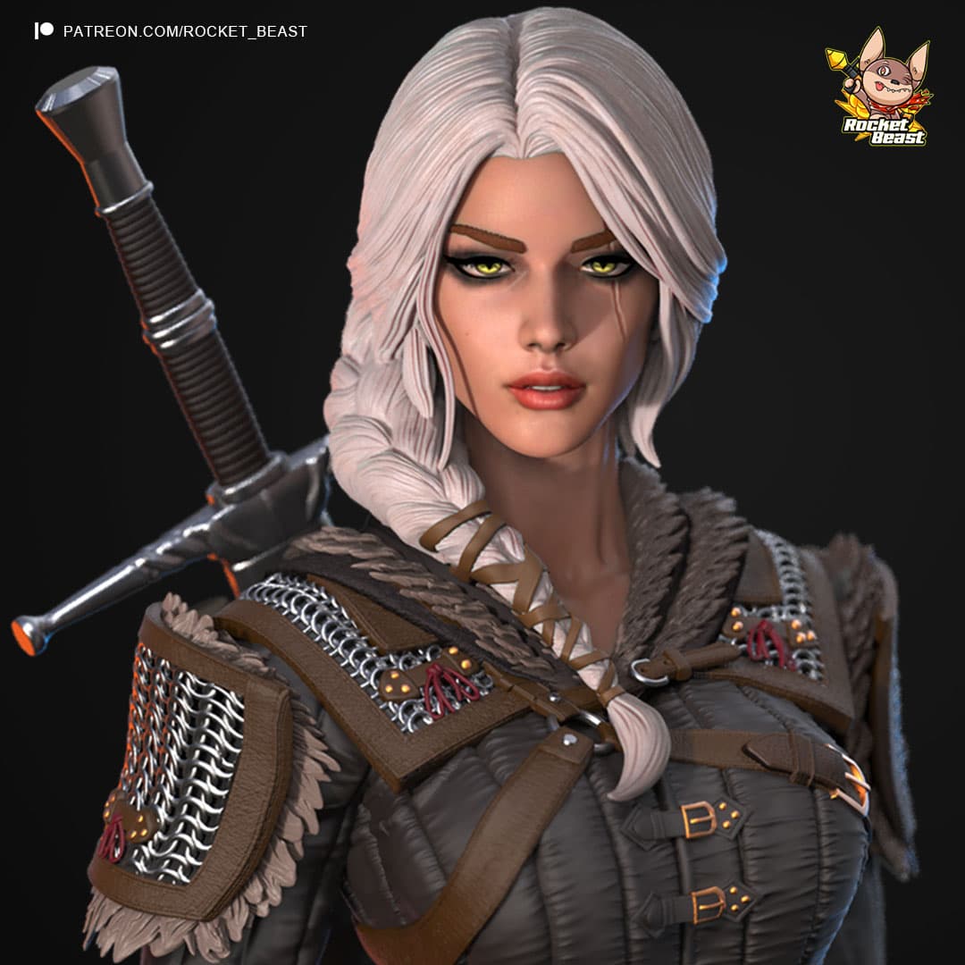 ⚔️ فیگور سیری Ciri ویچر 3 ارتفاع 50 سانتی‌متر | جنس PLA+ — تصویر ۵