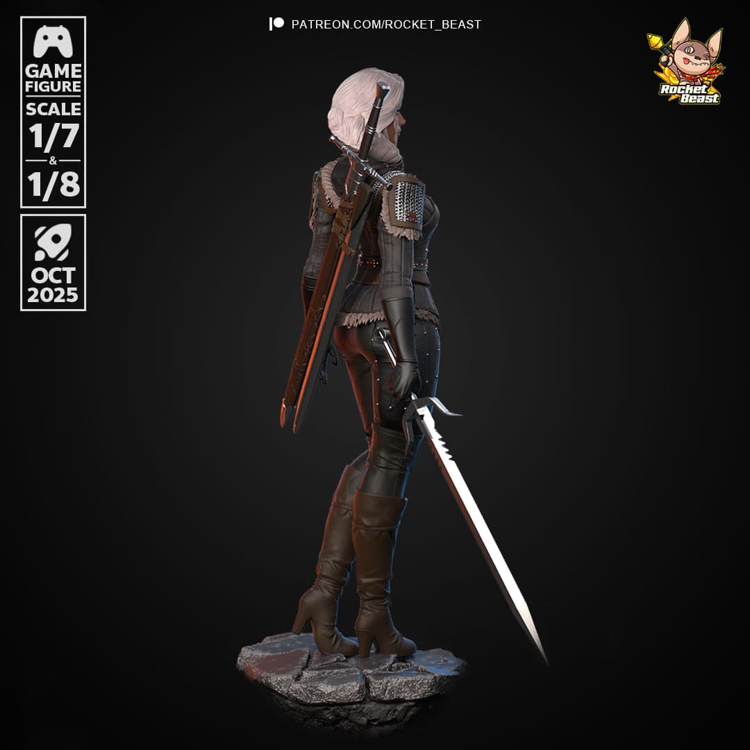 ⚔️ فیگور سیری Ciri ویچر 3 ارتفاع 50 سانتی‌متر | جنس PLA+ — تصویر ۶