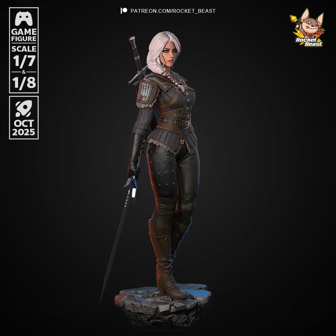 ⚔️ فیگور سیری Ciri ویچر 3 ارتفاع 50 سانتی‌متر | جنس PLA+ — تصویر ۲