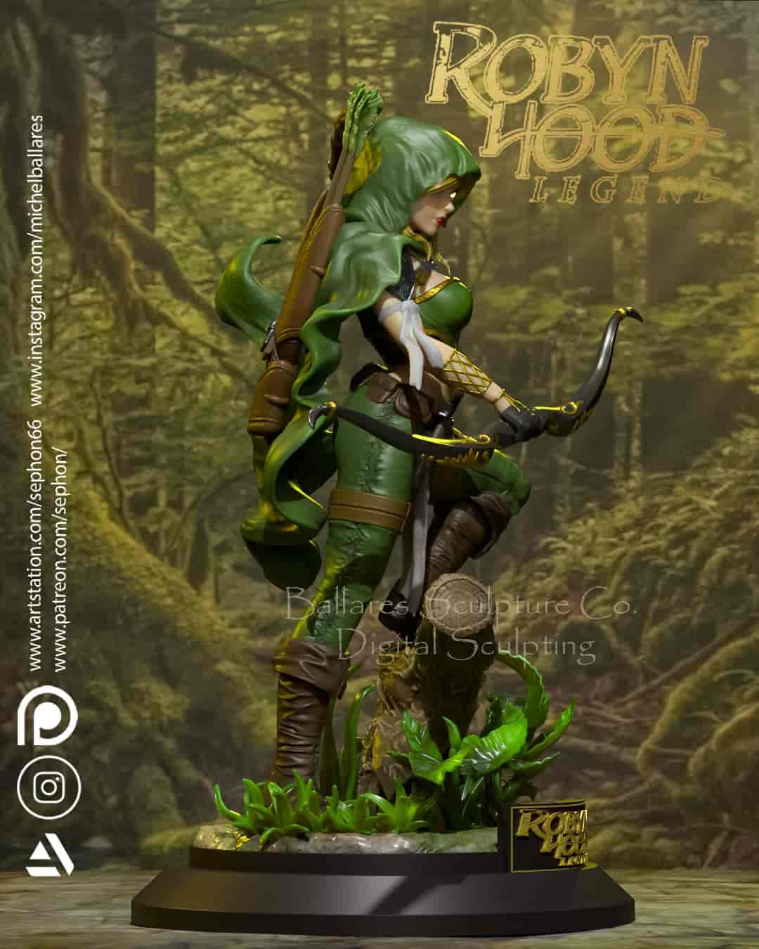 🏹 فیگور رابین هود زن Robyn Hood ارتفاع 40 سانتیمتر | جنس PLA+ — تصویر ۲