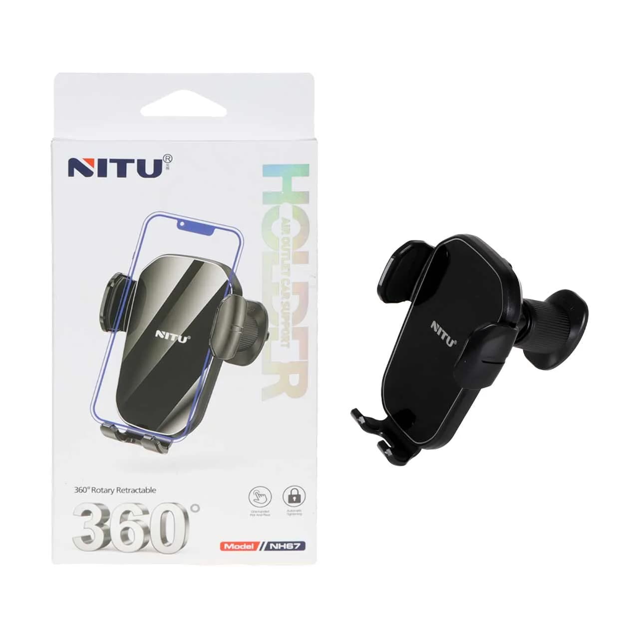 هولدر گوشی موبایل دریچه کولری Nitu مدل NH67 – مشکی