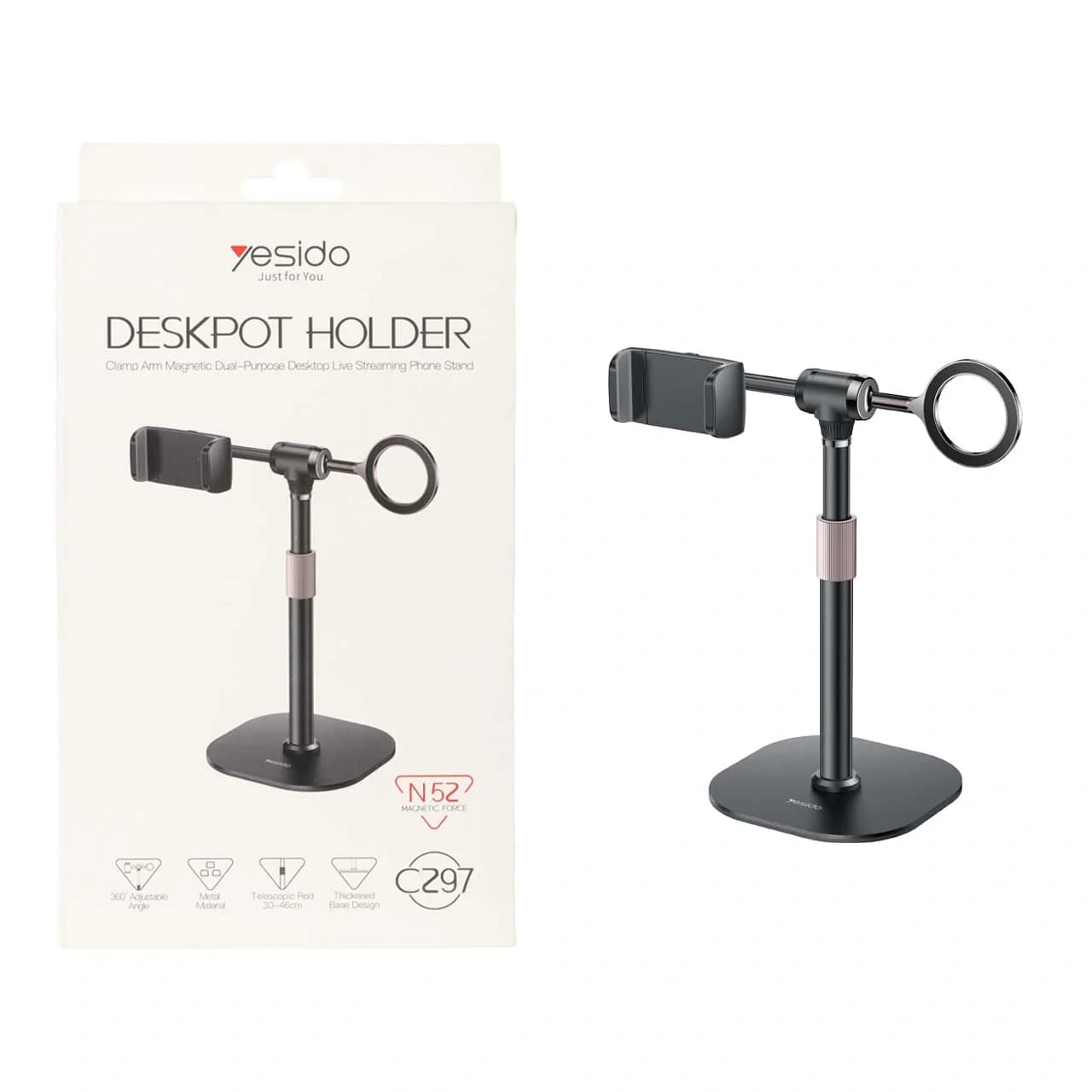 هولدر رومیزی گوشی موبایل Yesido مدل C297 – مشکی