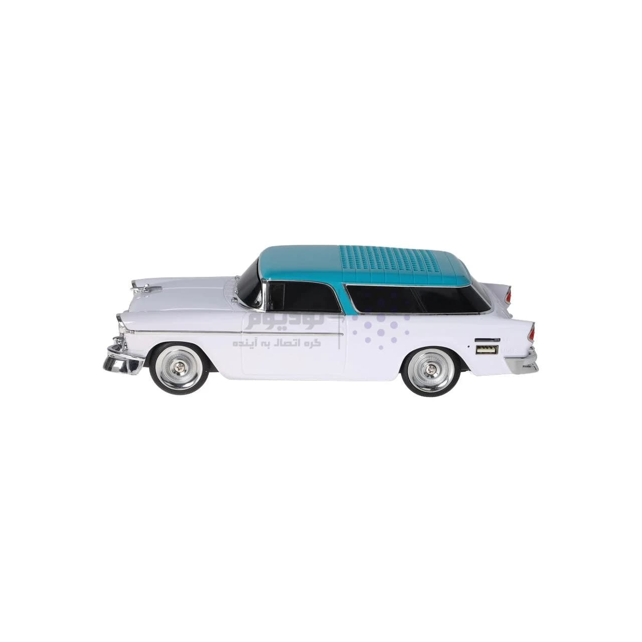 اسپیکر بی سیم طرح ماشین کلاسیک WSTER مدل WS-1955 – سفید – MMX — تصویر ۴